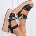 Sandali Denise intrecciati con zeppa in corda