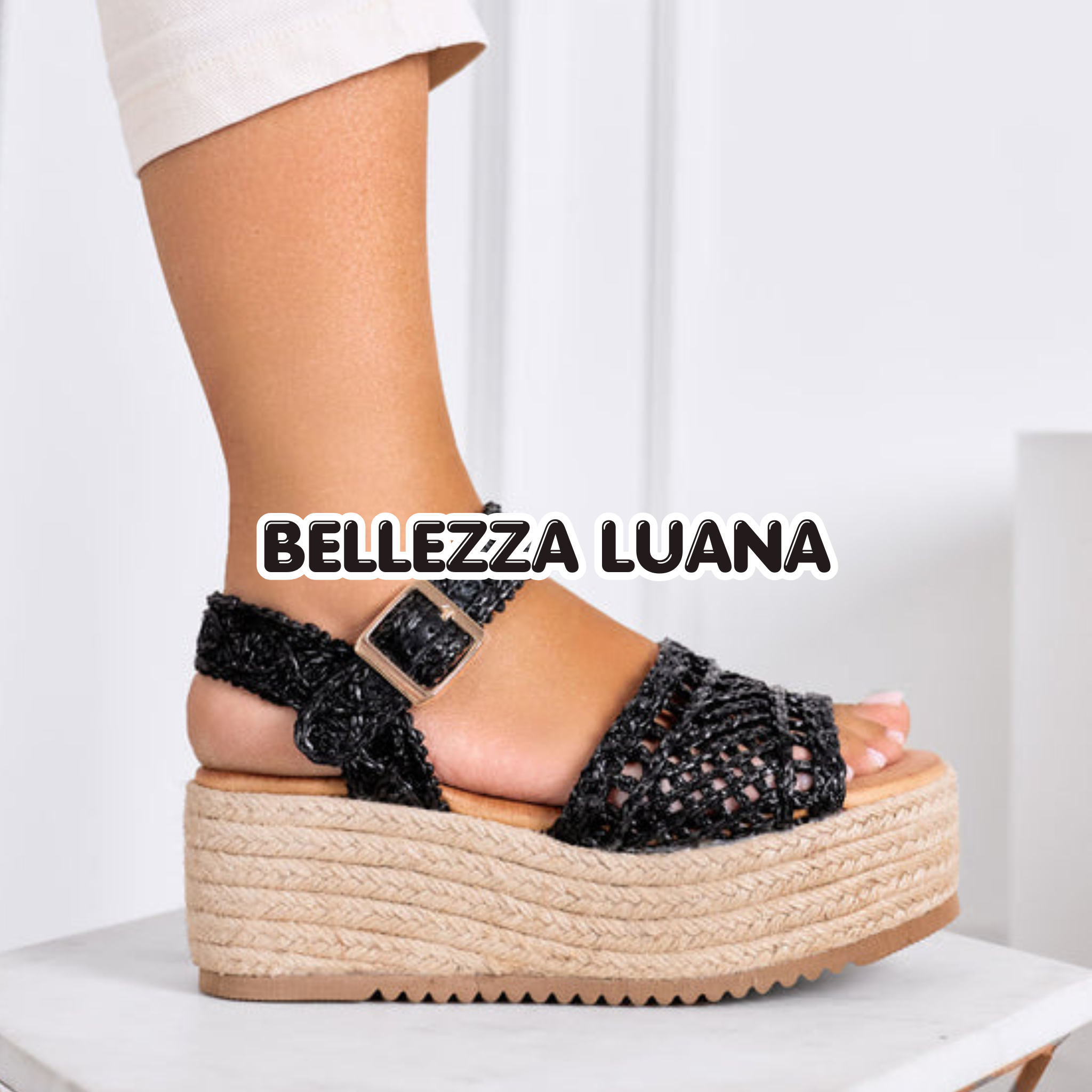 Sandali Denise intrecciati con zeppa in corda