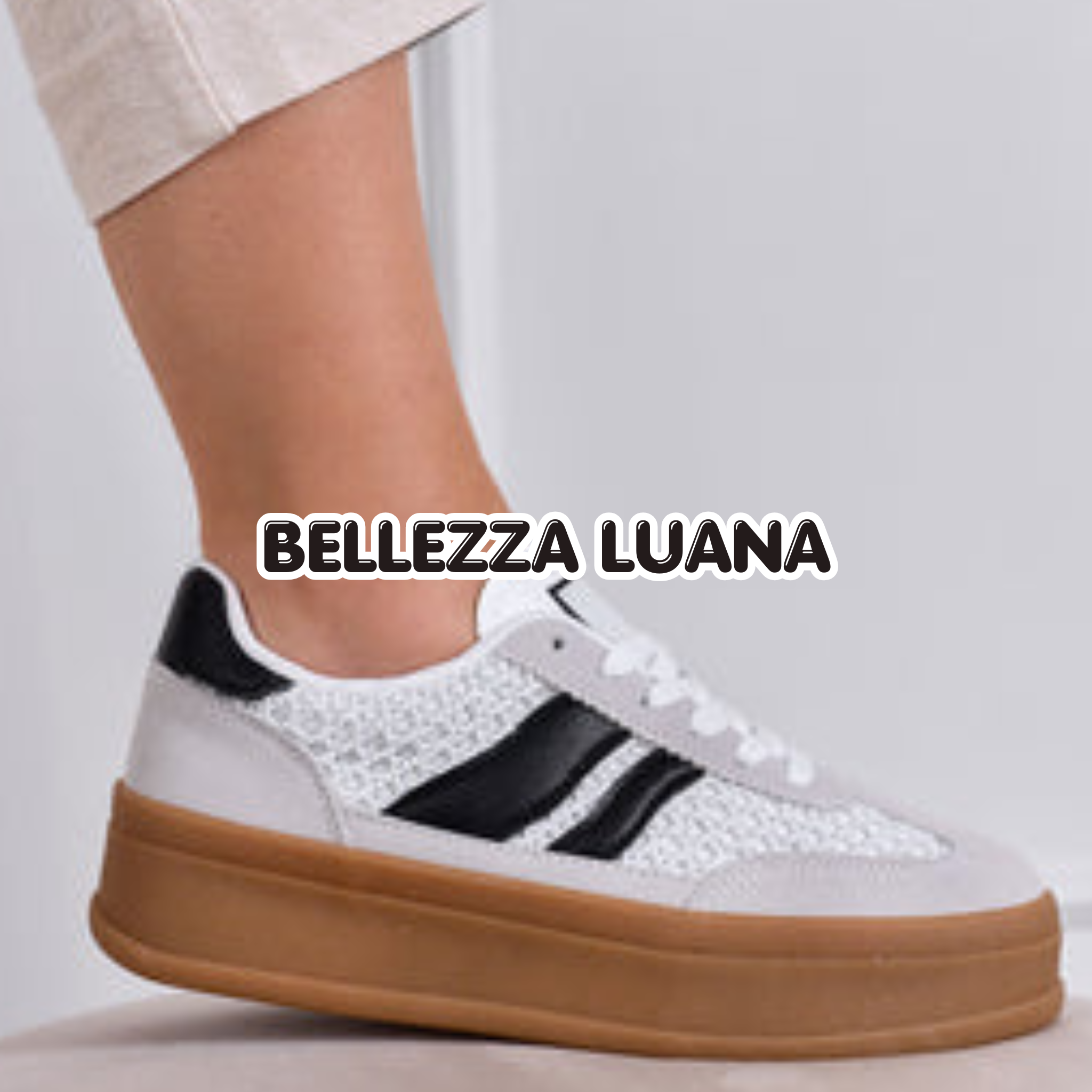 Sneakers Ester con inserti oro e suola in gomma