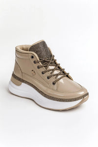 Sneakers  con tacco alto e dettagli brillanti