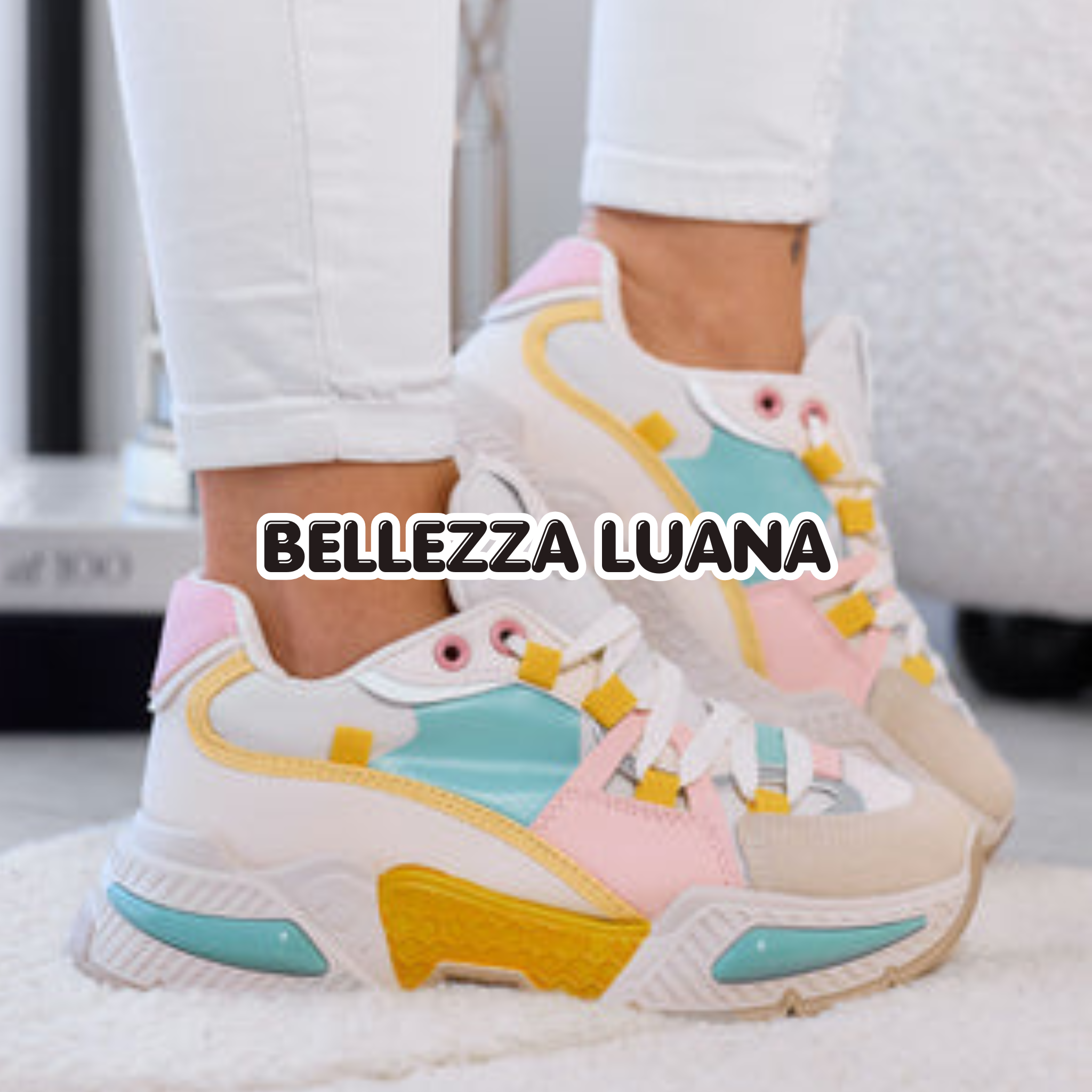 Sneakers bianche con Strass e Suola comfort