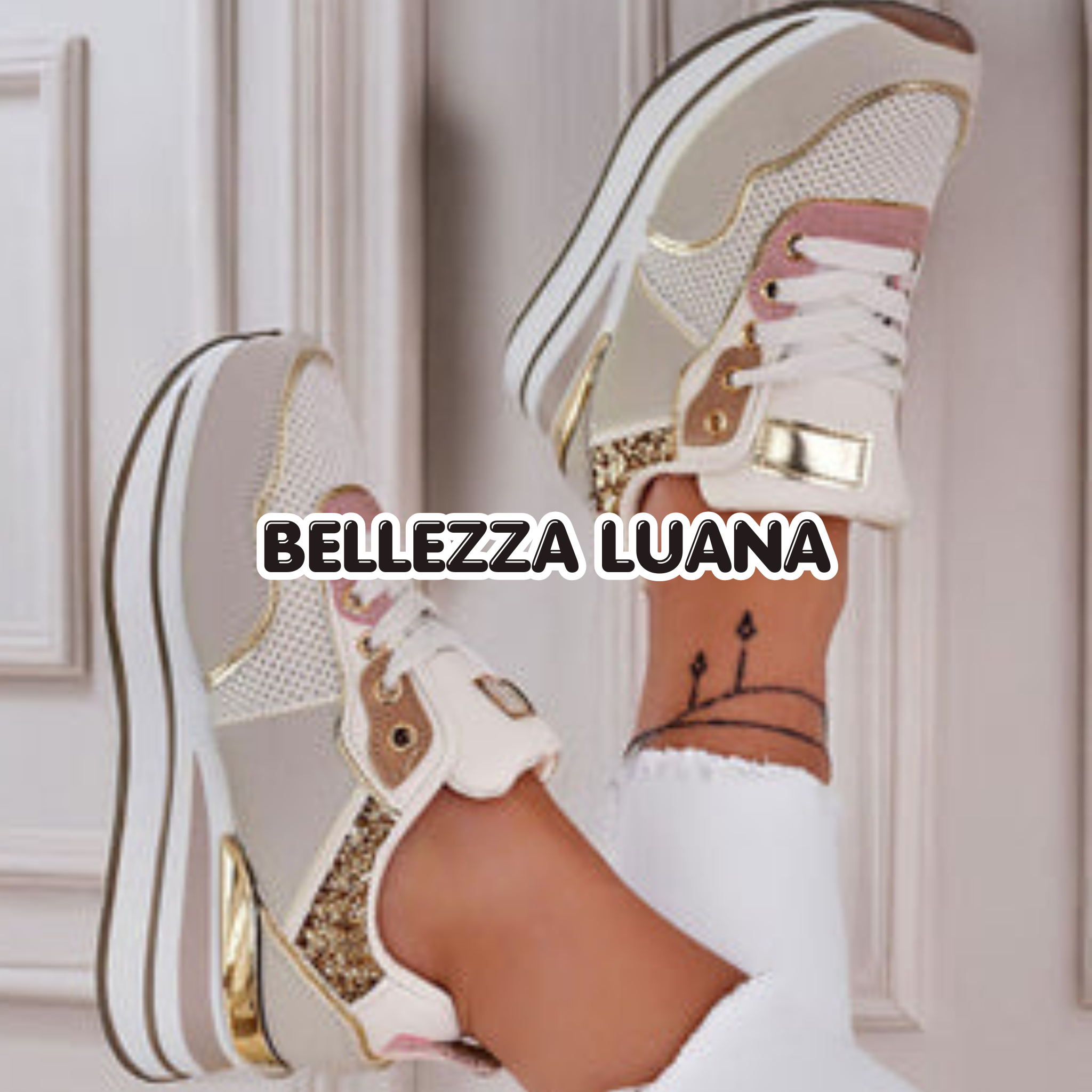 Sneakers Joliè con suola spessa e inserti glitter