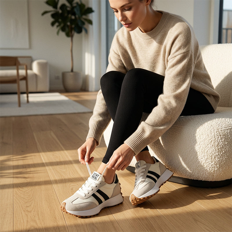 💎 Scarpe casual da donna – Sneakers robuste con plateau di 4 cm, antiscivolo e dal design retrò, disponibili in 6 colori 🥿🌈