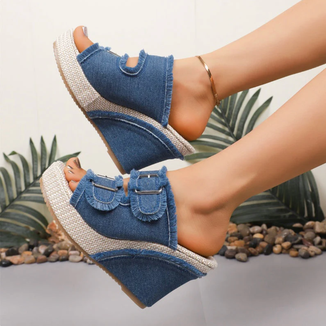 sandali effetto denim qualità massima