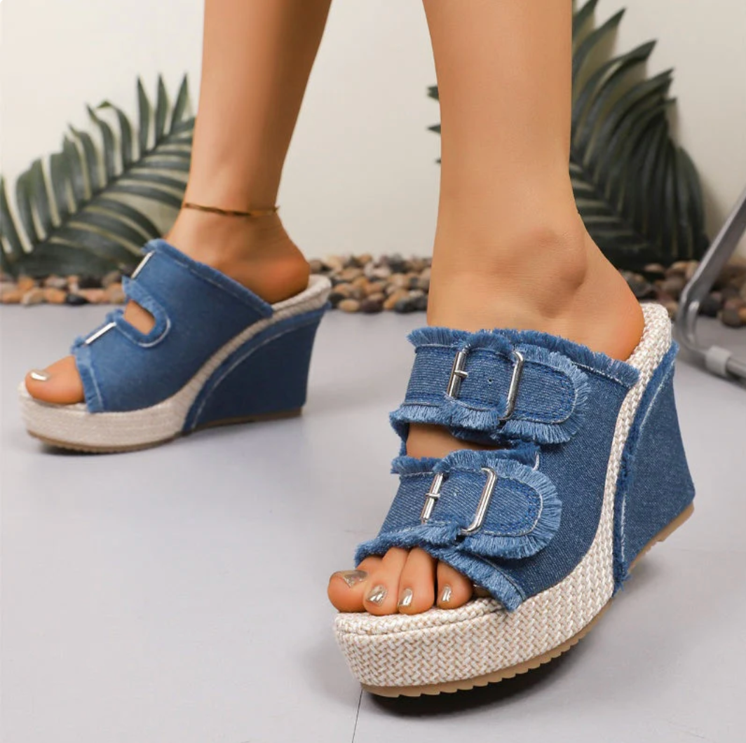 sandali effetto denim qualità massima