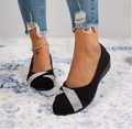 Scarpe da donna leggere e alla moda con strass e tacco a zeppa