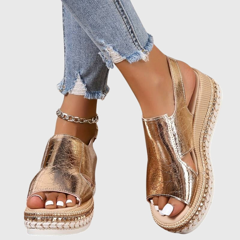 scarpe aperte eleganti rifiniture dorate - comode