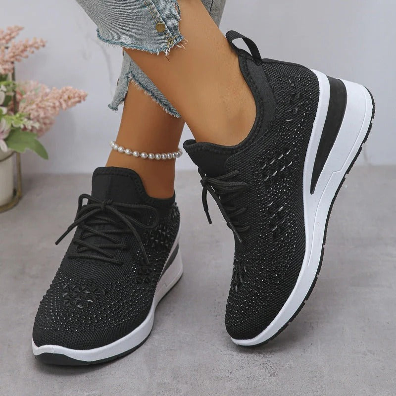 🔥 Sneakers ortopediche casual da donna, traspiranti e decorate con strass