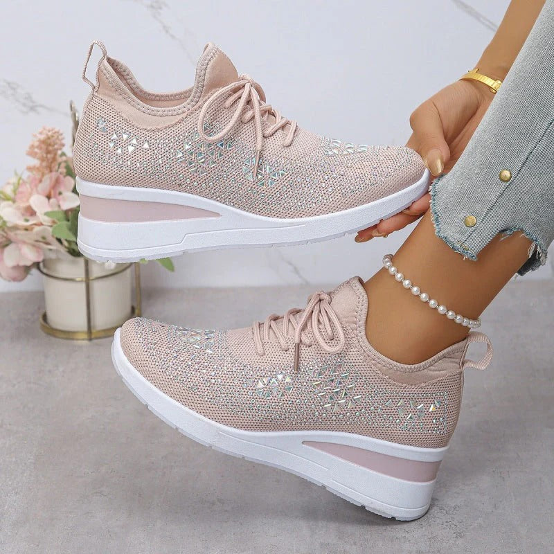 🔥 Sneakers ortopediche casual da donna, traspiranti e decorate con strass