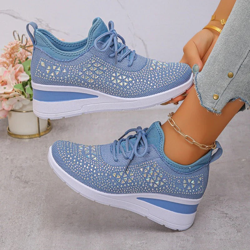 🔥 Sneakers ortopediche casual da donna, traspiranti e decorate con strass