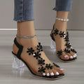 SANDALI FLOWER TACCO COMODO
