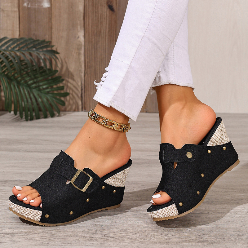 👡 Sandali con zeppa, a punta aperta ✨🌴👠
