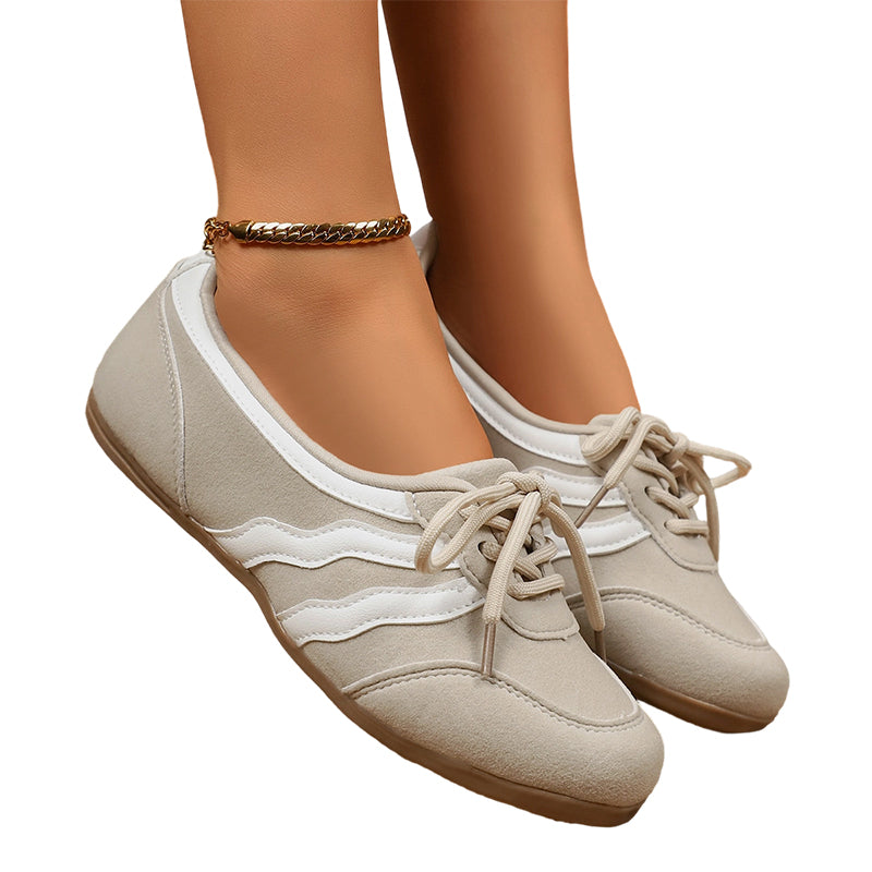 🔥 Sneakers da donna retrò a righe orizzontali con lacci – Design elegante, vestibilità comoda 🌸